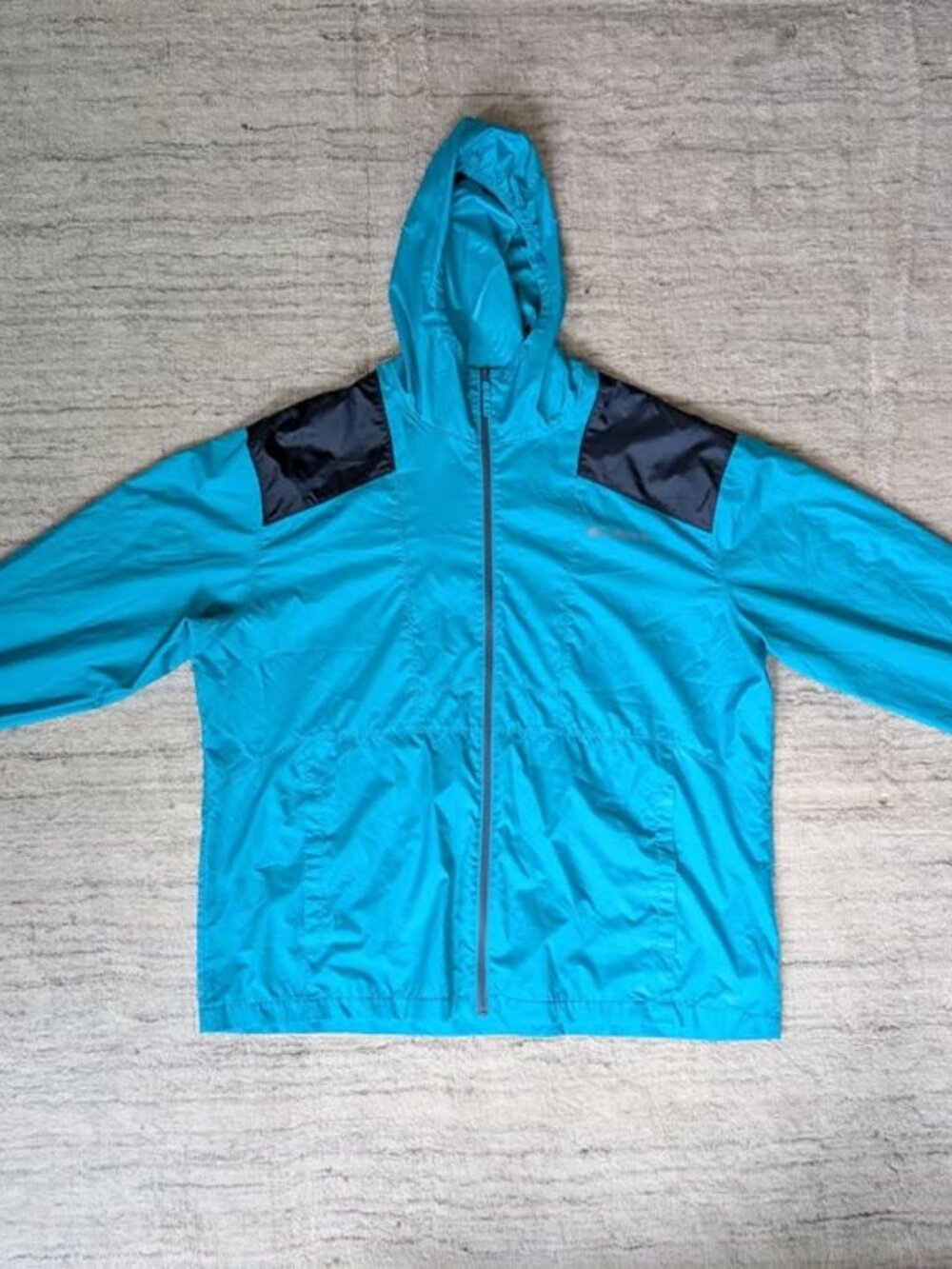 Columbia Flashback Men’s XL Teal Navy Hooded Windbreaker